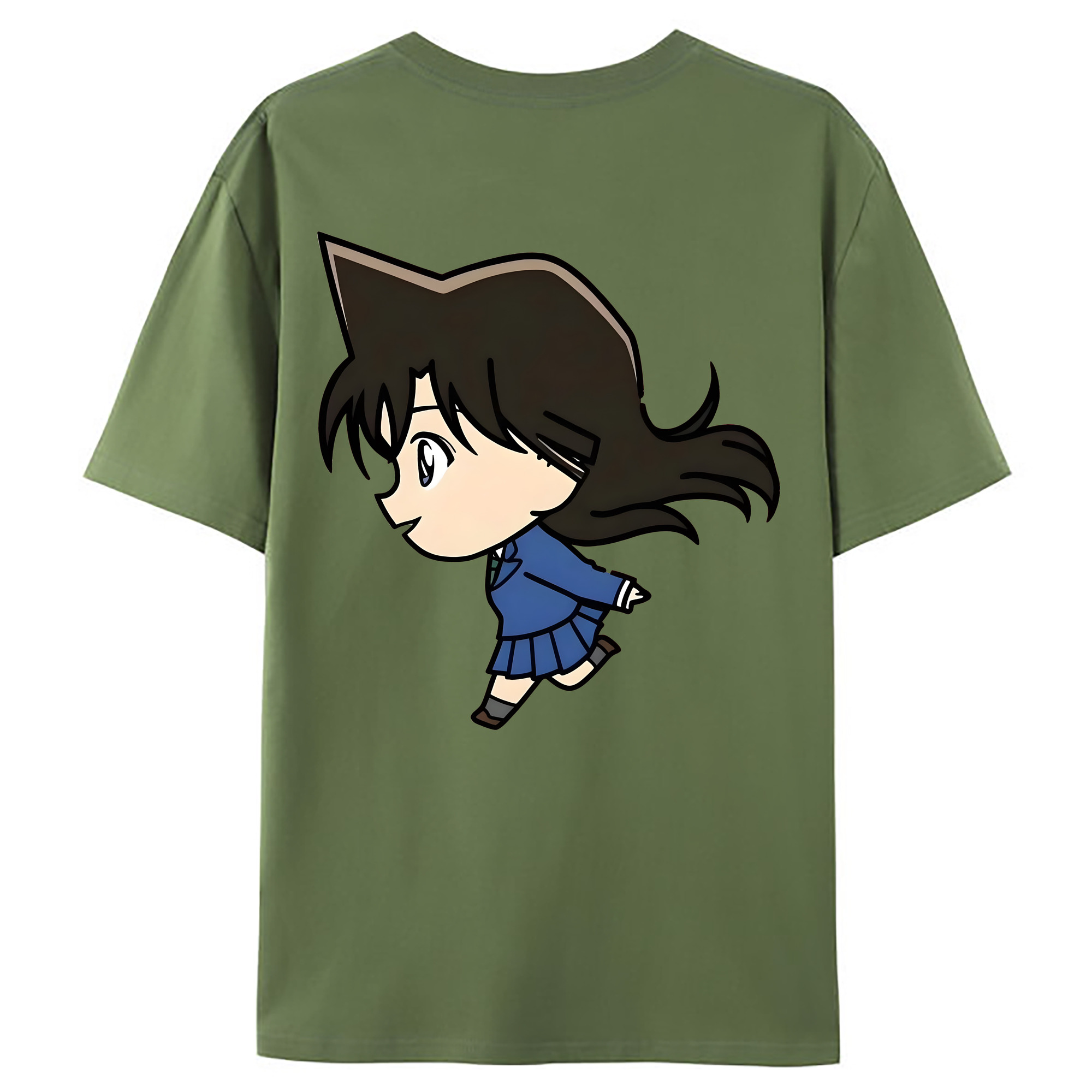 （画像用） 名探偵コナン 毛利 蘭 もうり らん、モーリ ラン Detective Conan Rachel Moore 綿100％ メンズ半袖Tシャツ（バックプリント） 通気性